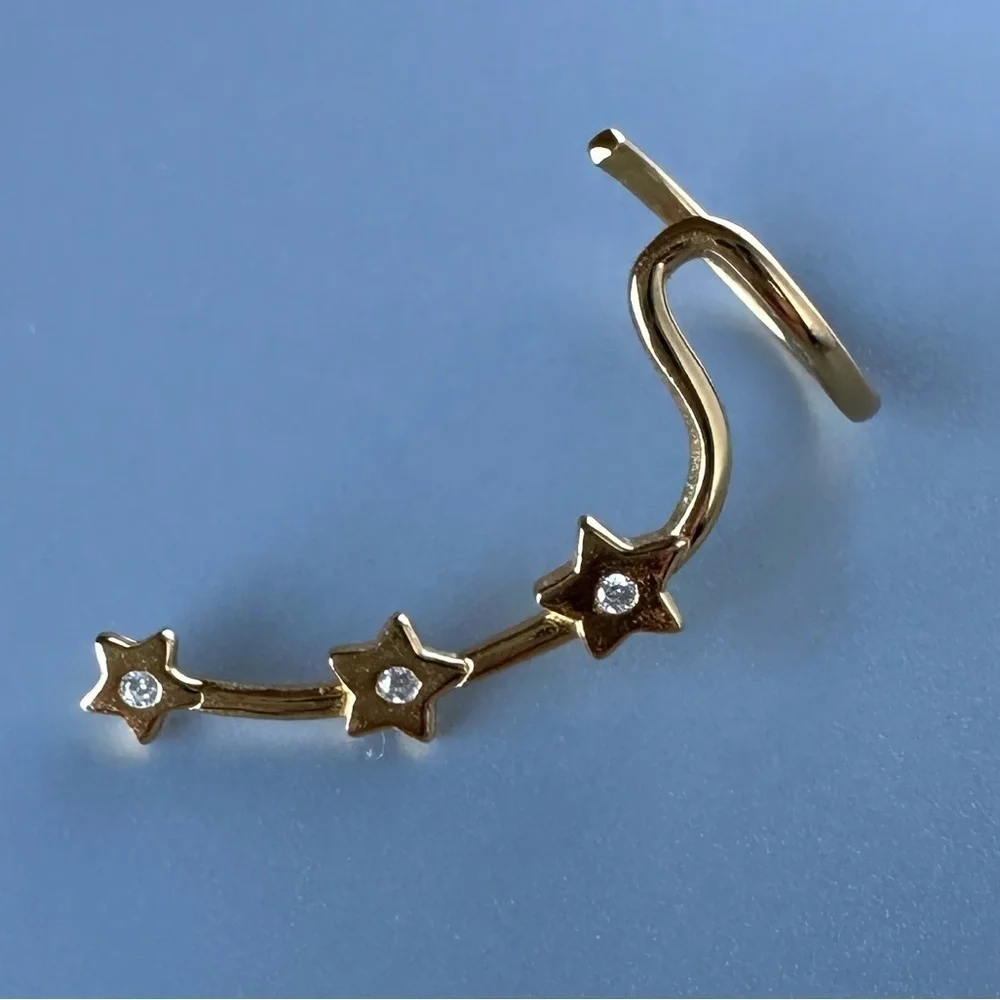 14k Gold Vermeil Star Ear Cuff